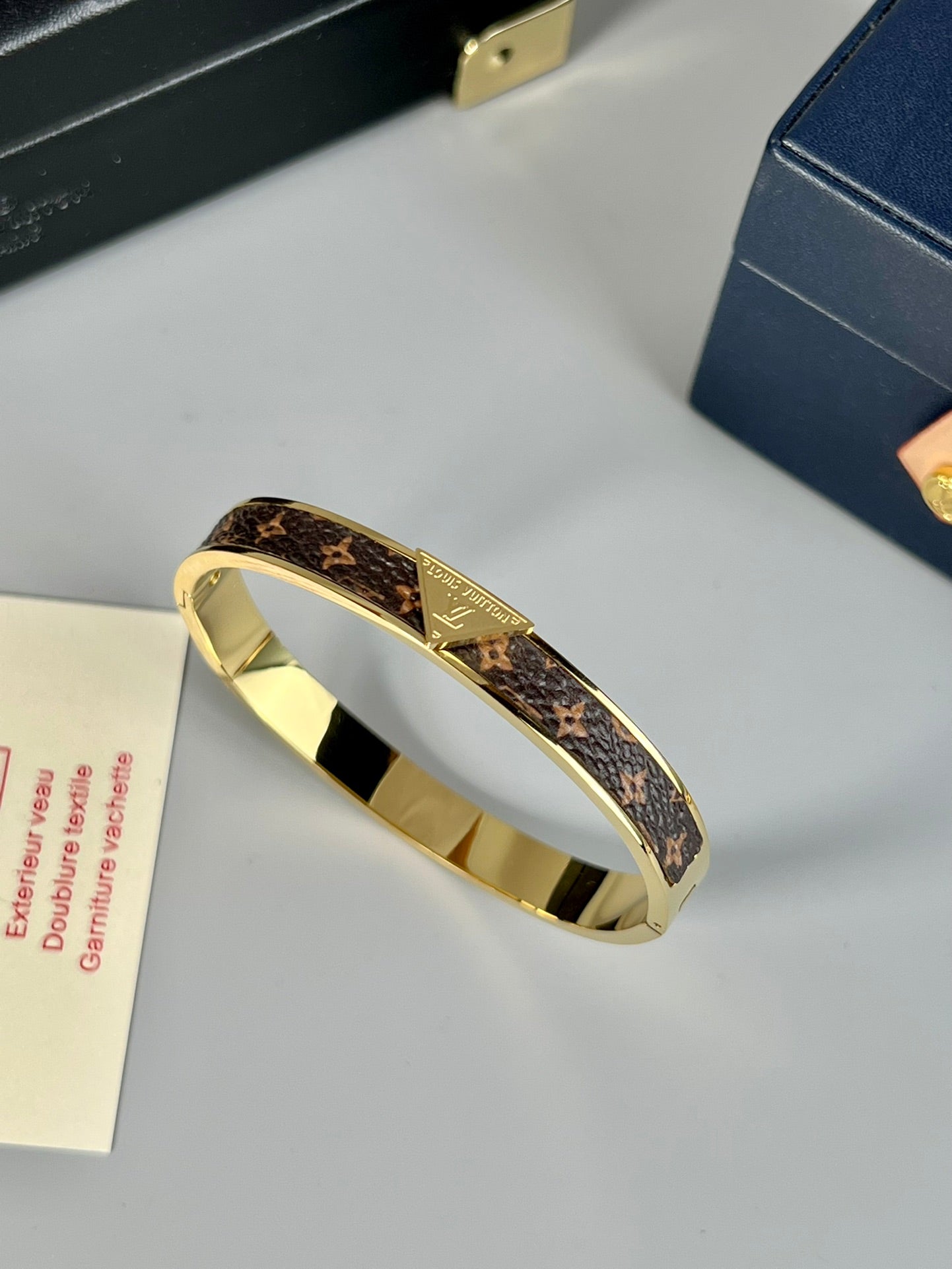 18K Louis Vuitton Vintage Leather Bracelet