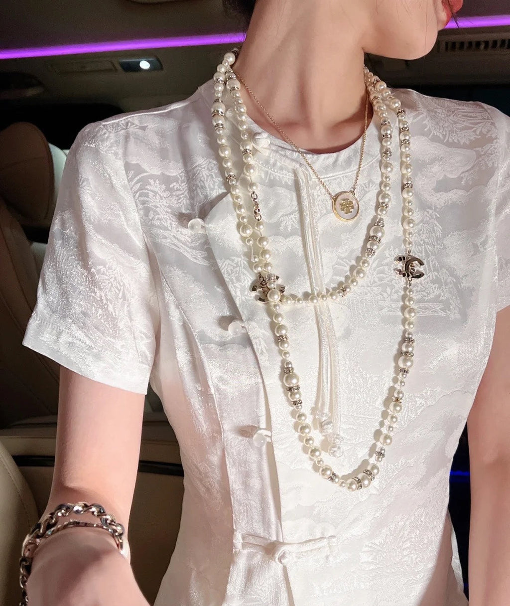 18K  Chanel Pearls Long Necklace
