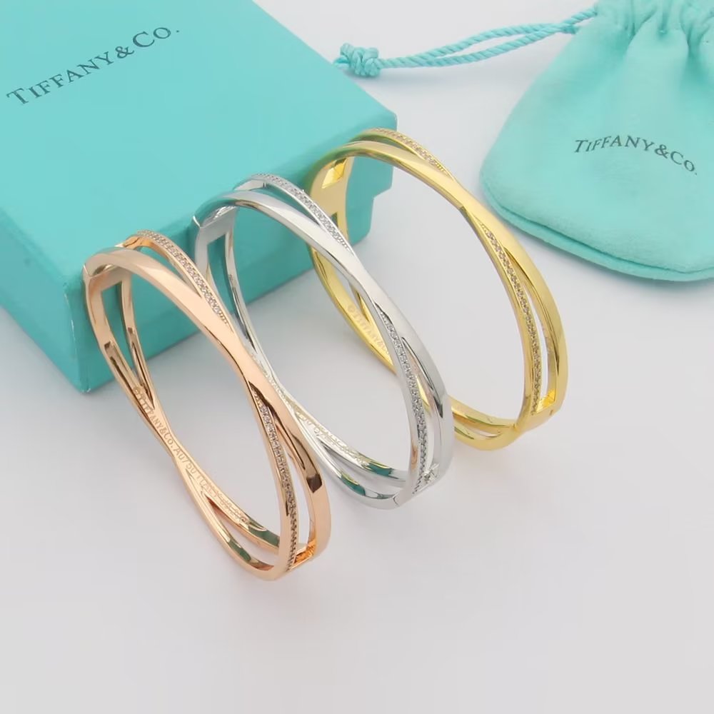18K Tiffany Atlas x Narrow Hinged Bangle Bracelet