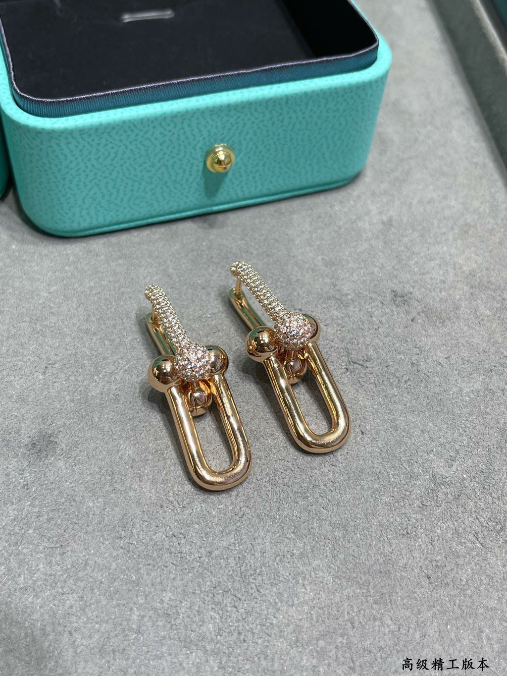 18K Tiffany HardWear Large Link Diamonds Earrings