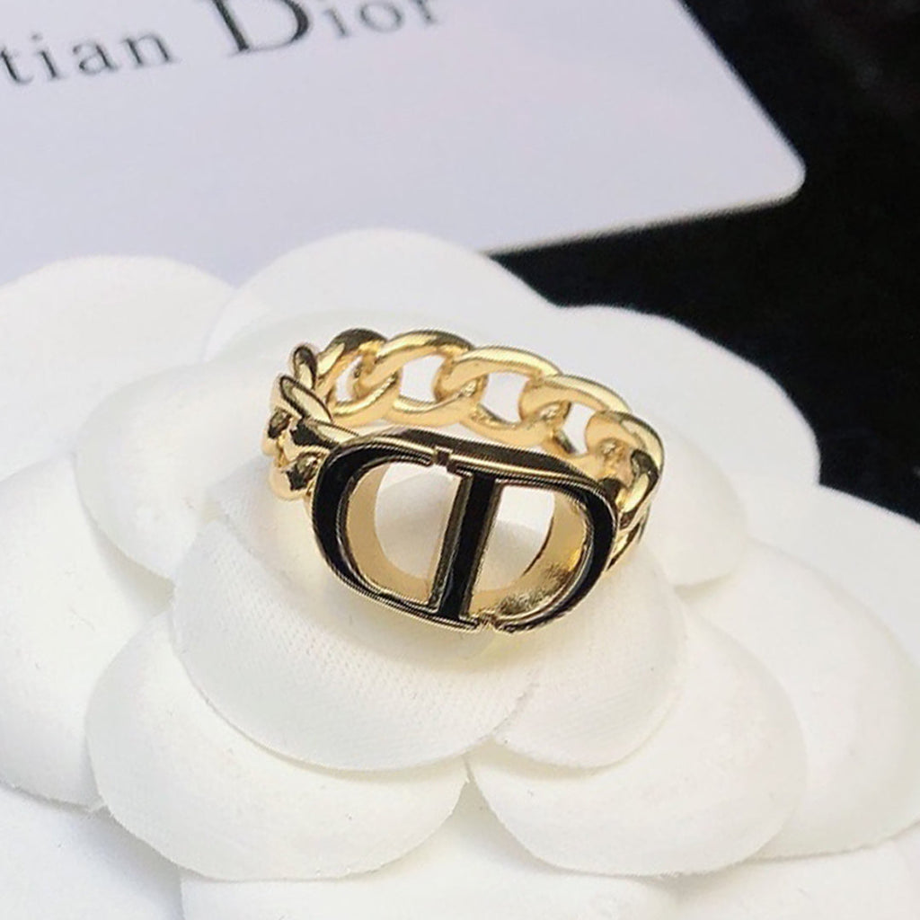 18K Petit Dior Chain Link Ring