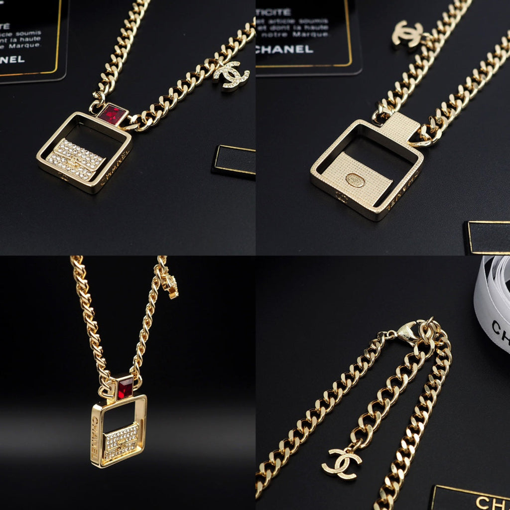 18K  Chanel Red Bag Pendant Necklace
