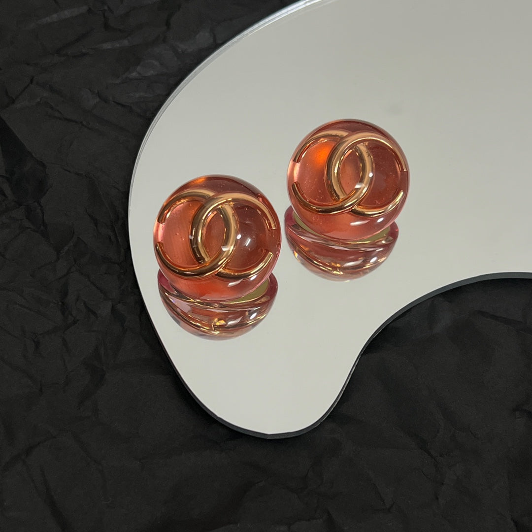 18K Vintage  Chanel Red Crystal Earrings