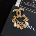 18K  Chanel Pearl Pendant Brooch