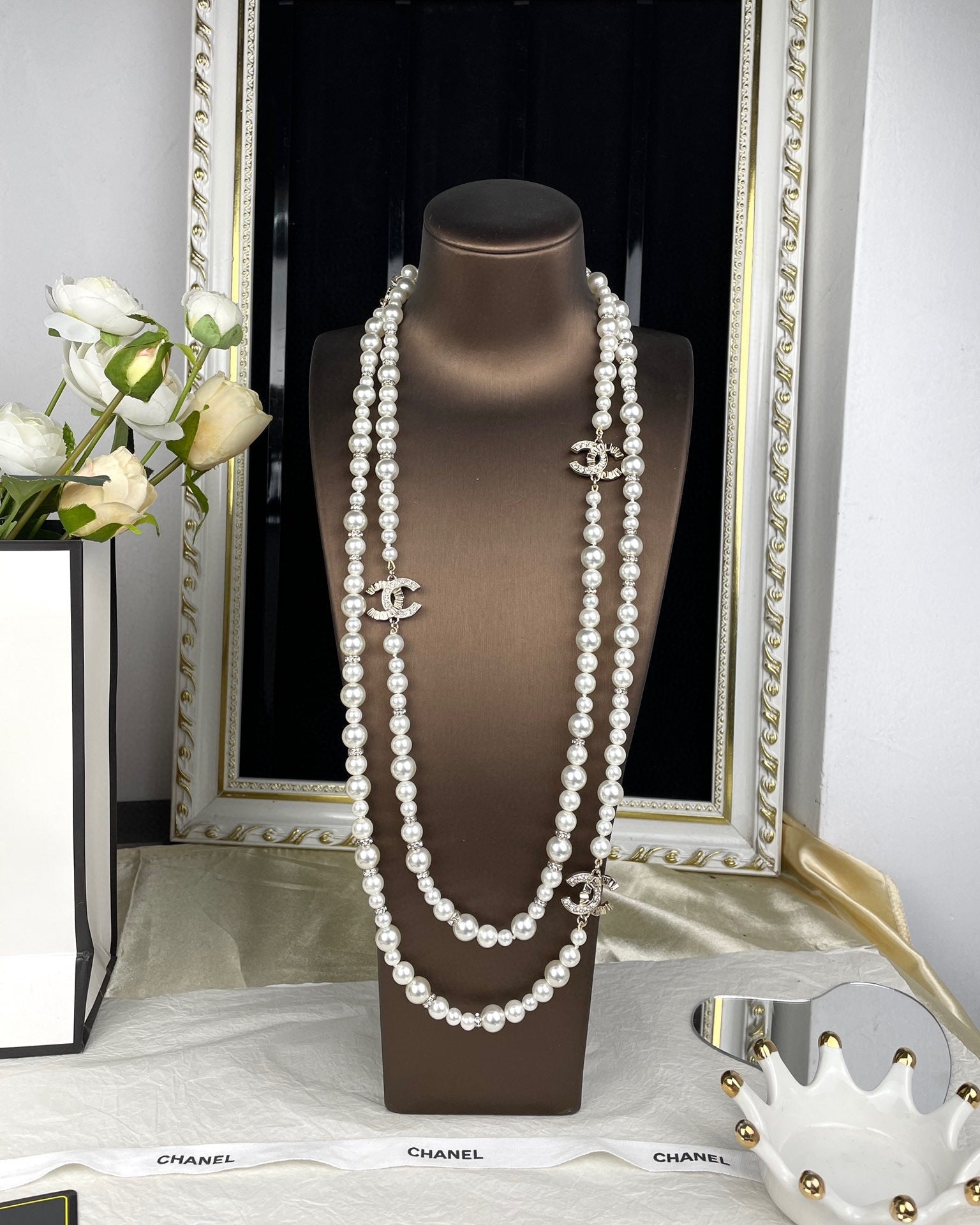 18K  Chanel Pearls Long Necklace