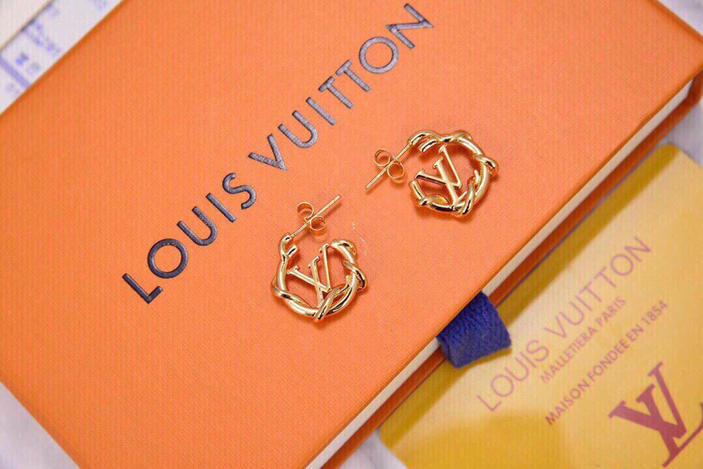 18k Louis Vuitton Garden Louise Hoop Earrings