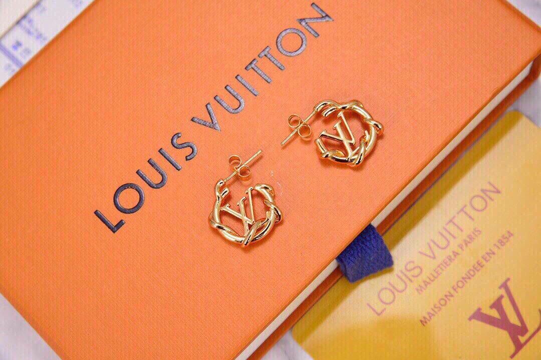 18k Louis Vuitton Garden Louise Hoop Earrings