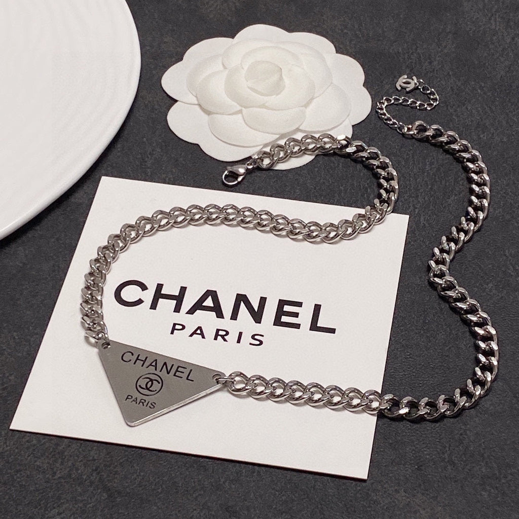 18K  Chanel Triangle Necklace