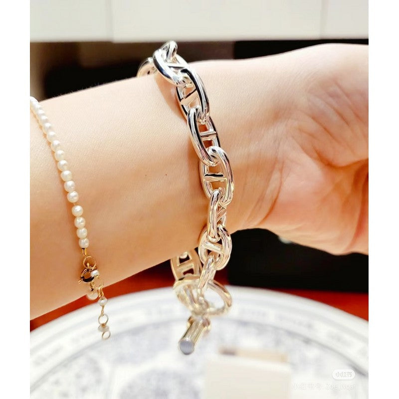 18K Hermes Cha?ne D'ancre Encha?n¨¦e Bracelet