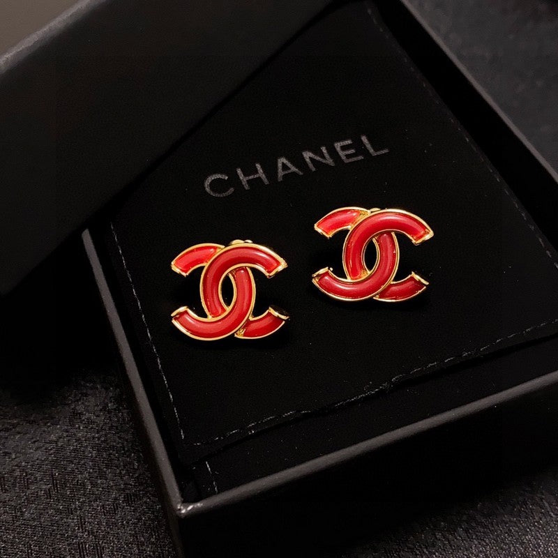 18K  Chanel Red Earrings