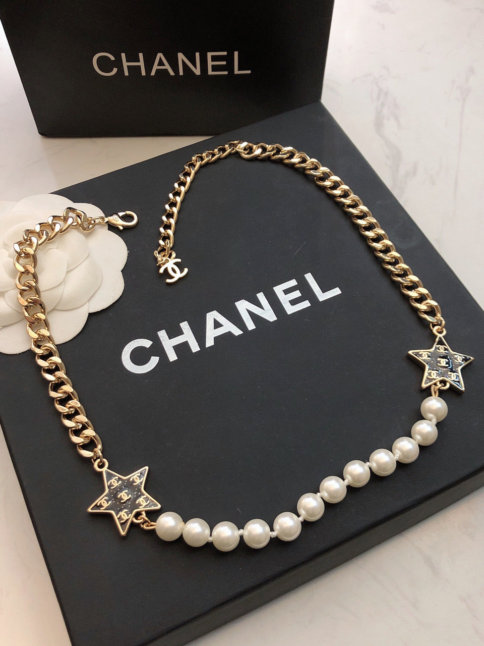 18K  Chanel Star Pearls Necklace