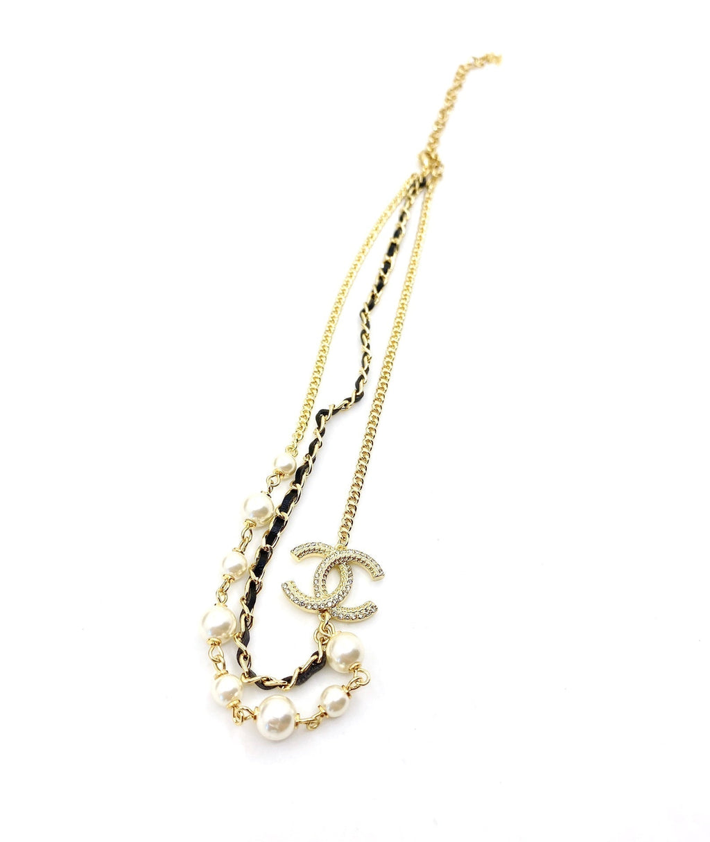 18K  Chanel Pearls Strass Choker Necklace