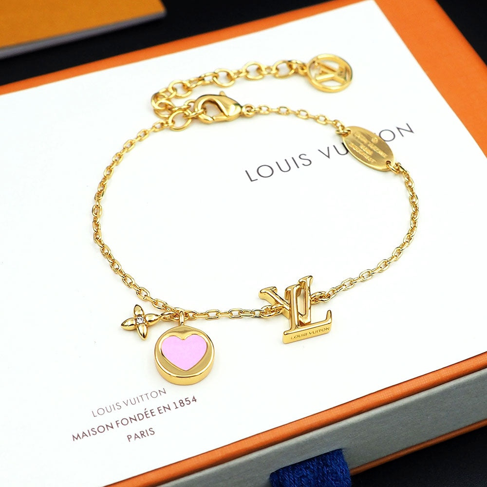 18K Louis Vuitton Iconic Pink Heart Bracelet