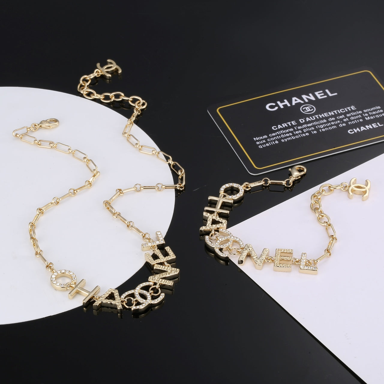 18K  Chanel Script Chain Necklace