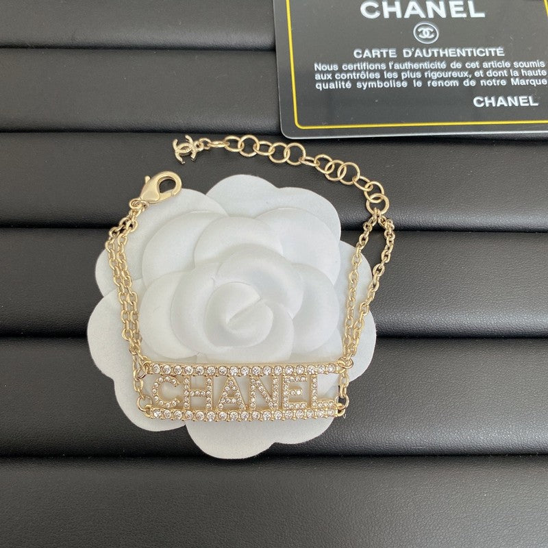 18K  Chanel Letter Diamond Choker Necklace