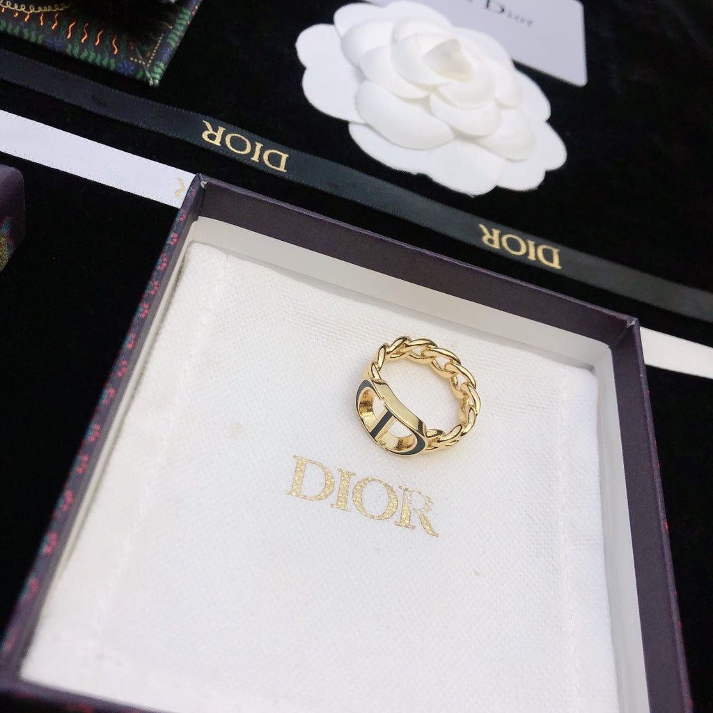 18K Petit Dior Chain Link Ring