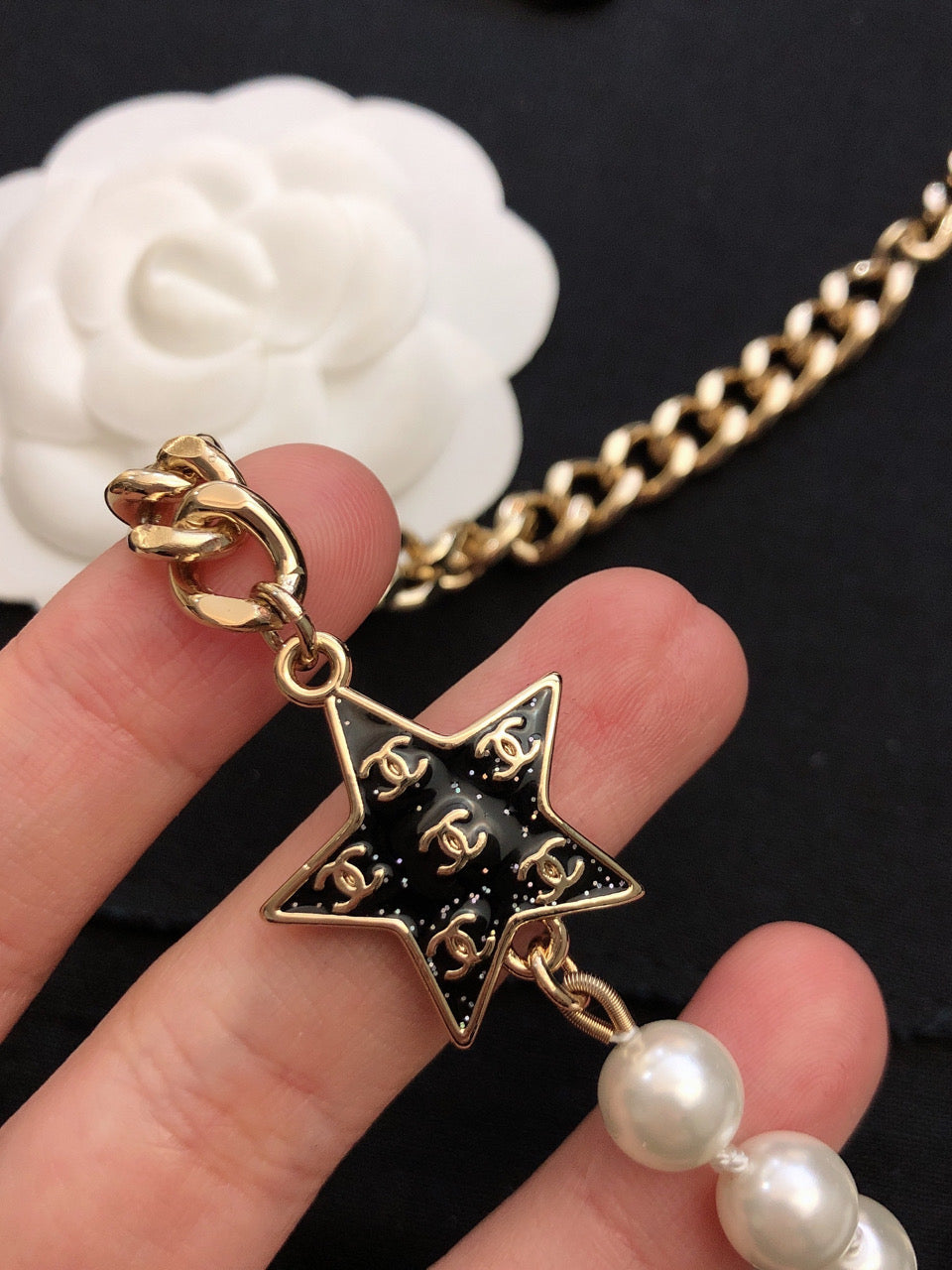 18K  Chanel Star Pearls Necklace