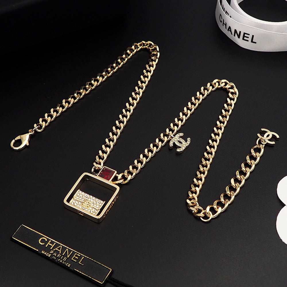 18K  Chanel Red Bag Pendant Necklace