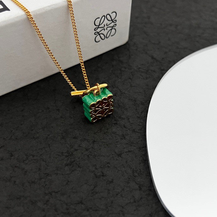 18K LOEWE Anagram Pendant Necklace
