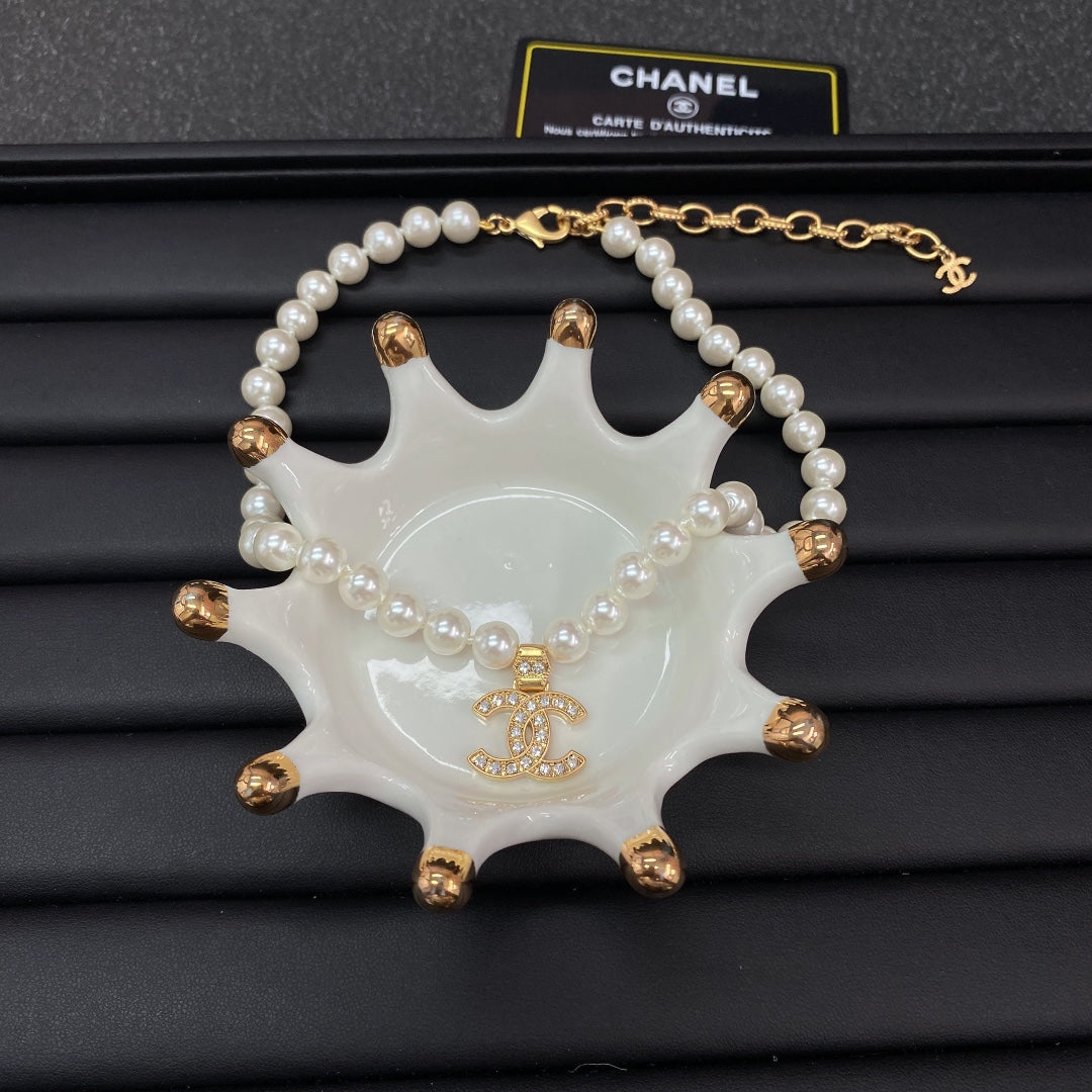 18K  Chanel Pearl Chain Necklace