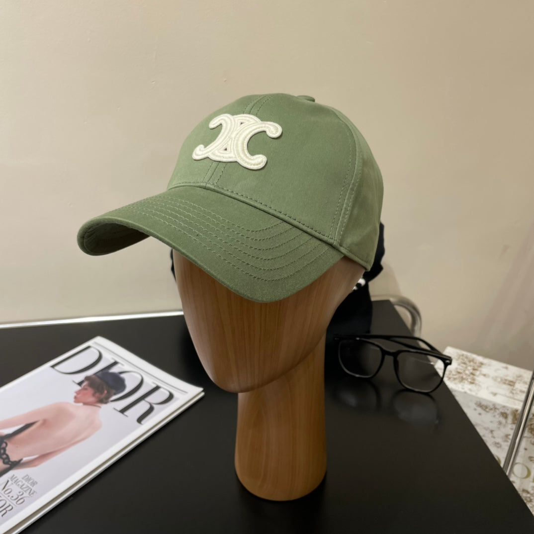 CELINE BASEBALL CAP MODEL 650700 IN GREEN COTTON