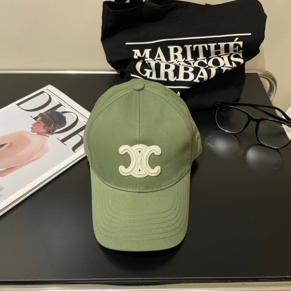 CELINE BASEBALL CAP MODEL 650700 IN GREEN COTTON