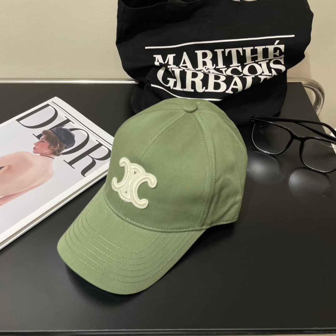 CELINE BASEBALL CAP MODEL 650700 IN GREEN COTTON