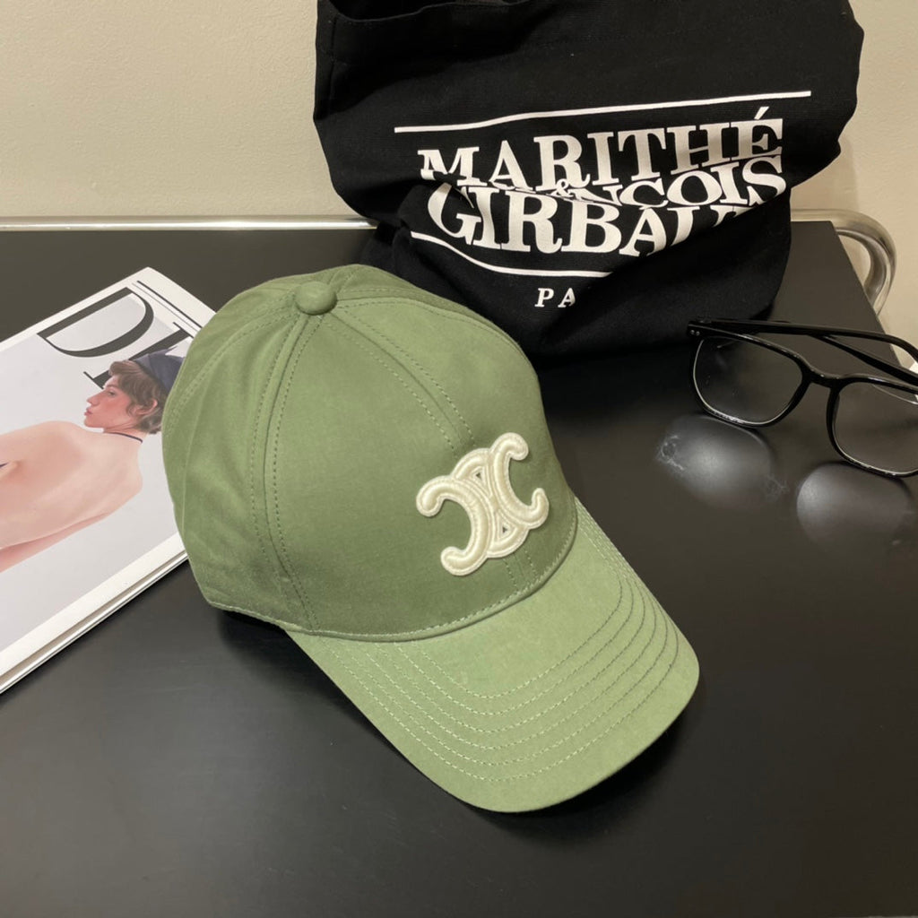 CELINE BASEBALL CAP MODEL 650700 IN GREEN COTTON