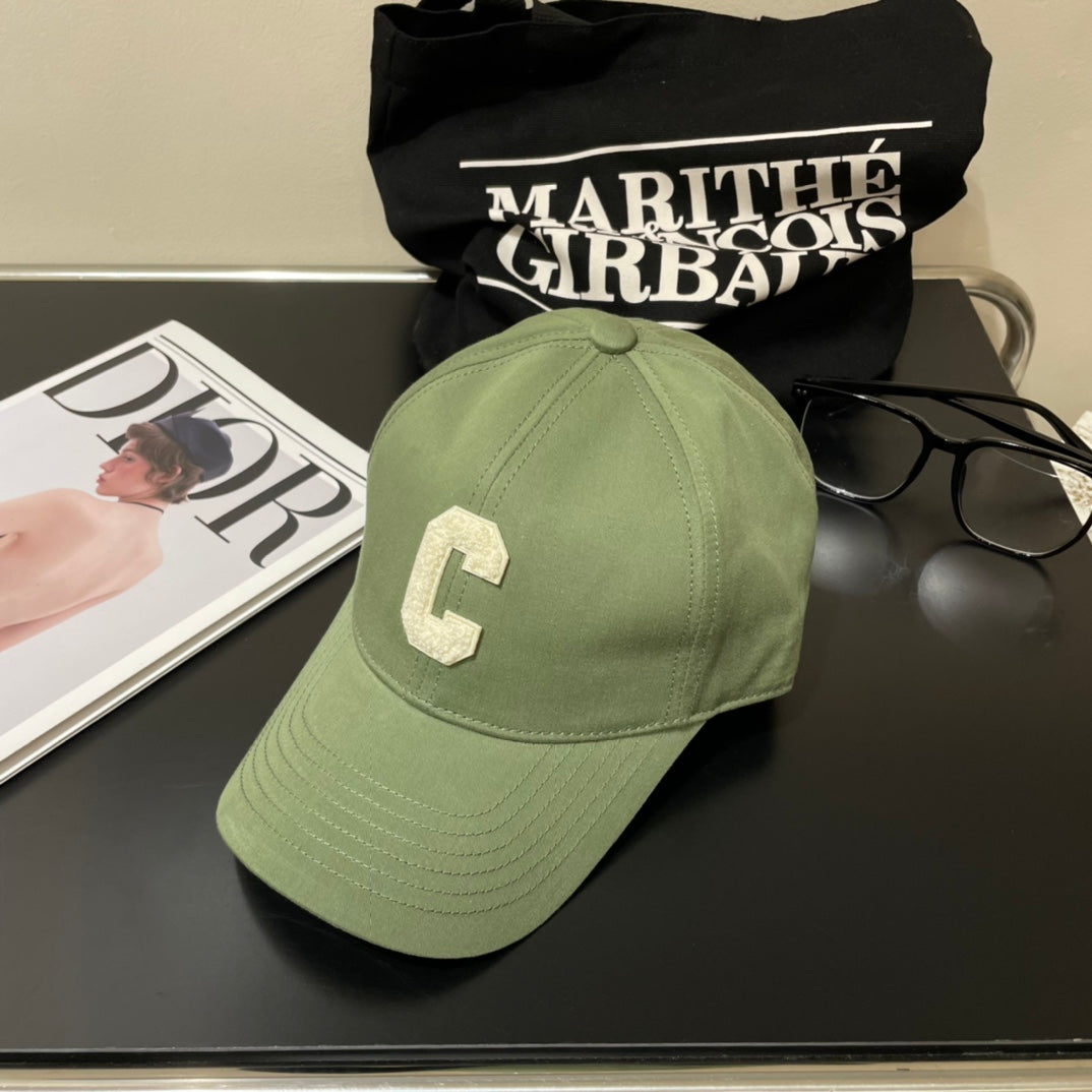 CELINE BASEBALL CAP MODEL 650701 IN GREEN COTTON
