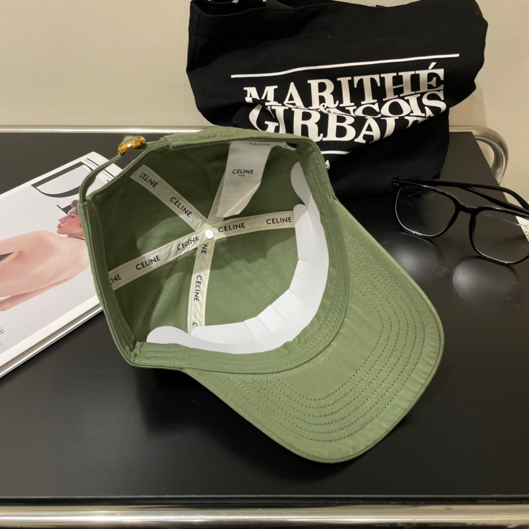 CELINE BASEBALL CAP MODEL 650701 IN GREEN COTTON