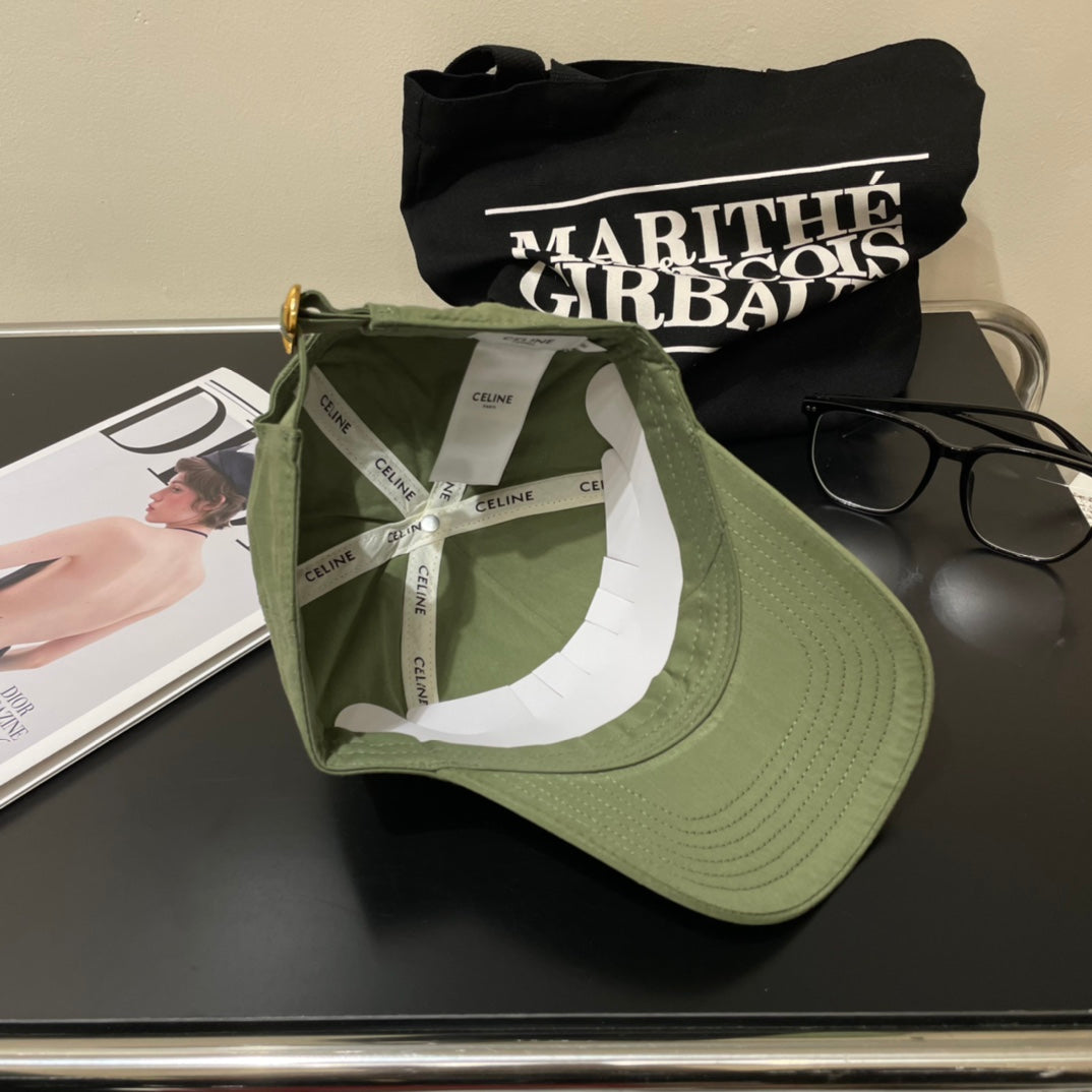 CELINE BASEBALL CAP MODEL 650702 IN GREEN COTTON