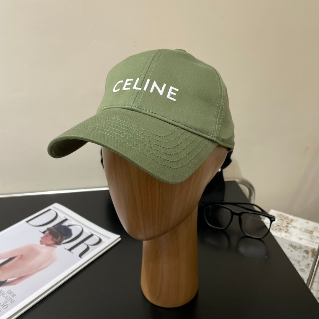 CELINE BASEBALL CAP MODEL 650702 IN GREEN COTTON