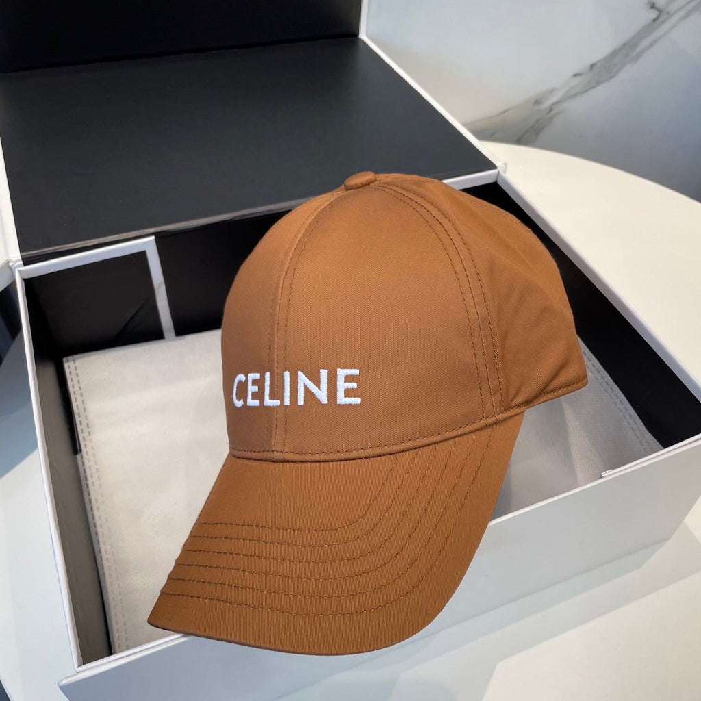 CELINE BASEBALL CAP MODEL 650750 IN BURNT ORANGE COTTON