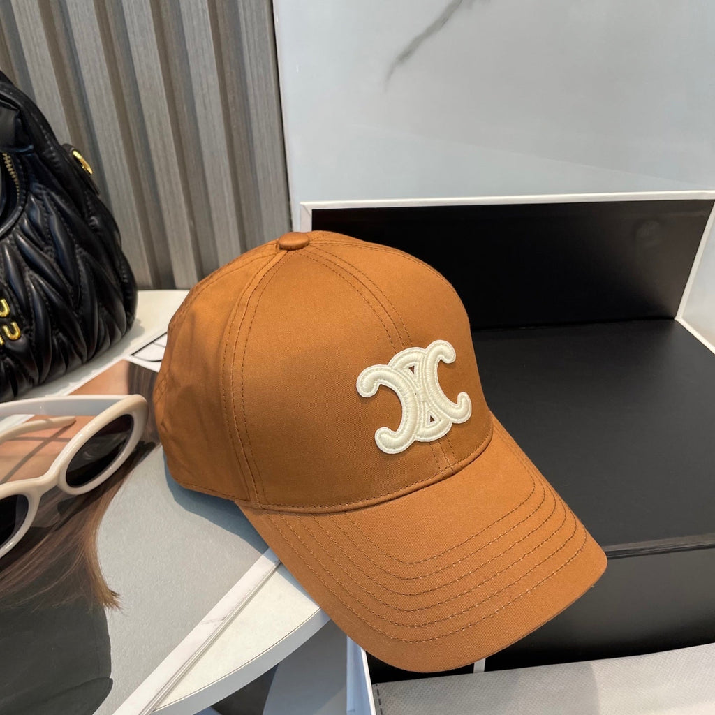 CELINE BASEBALL CAP MODEL 650752 IN BURNT ORANGE COTTON