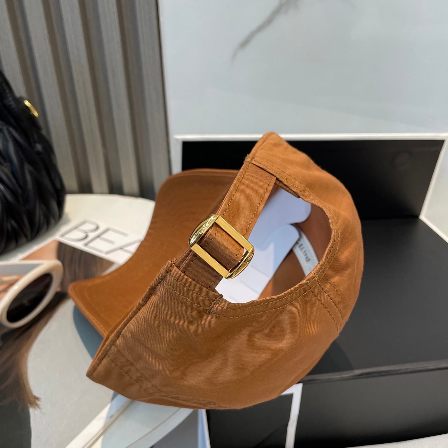 CELINE BASEBALL CAP MODEL 650752 IN BURNT ORANGE COTTON