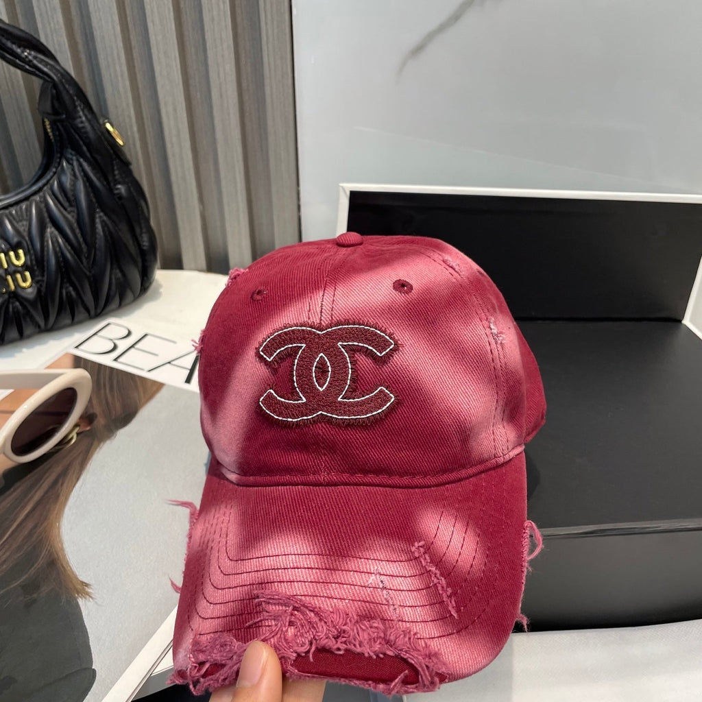 CHANEL BASEBALL HAT IN MAROON JEAN 672989