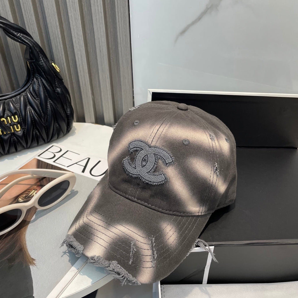 CHANEL BASEBALL HAT IN AMHERST GREY JEAN 672991