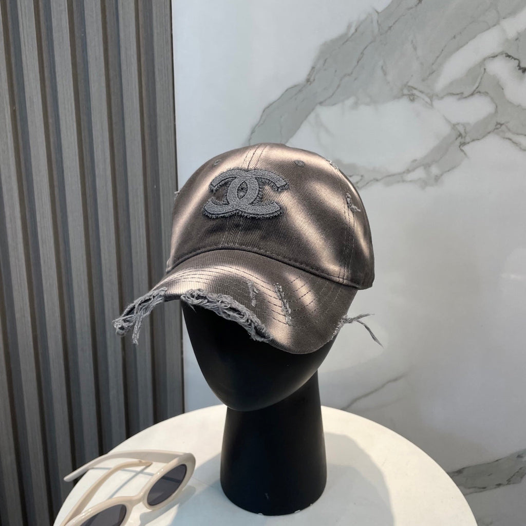 CHANEL BASEBALL HAT IN AMHERST GREY JEAN 672991