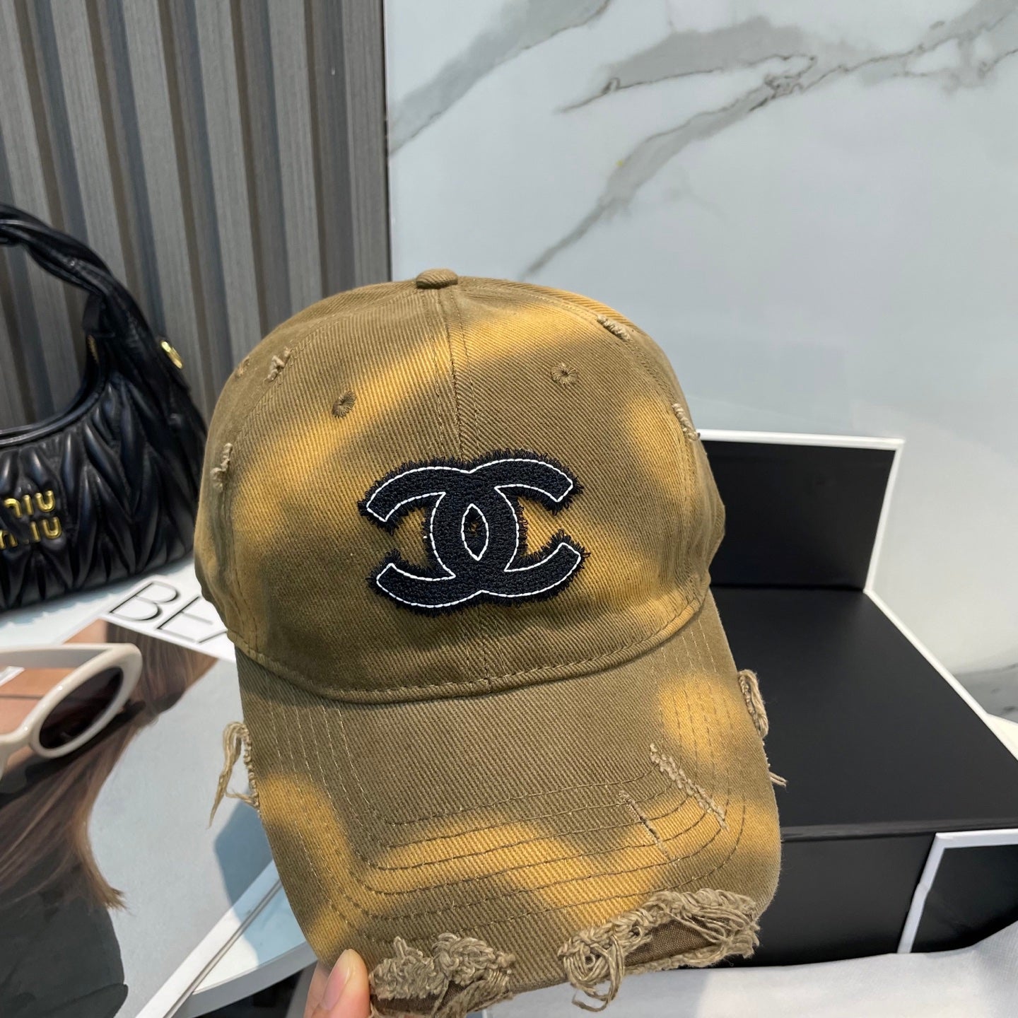 CHANEL BASEBALL HAT IN BROWN JEAN 672992