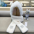 CHANEL BALACLAVA HAT IN WHITE FLEECE 422223