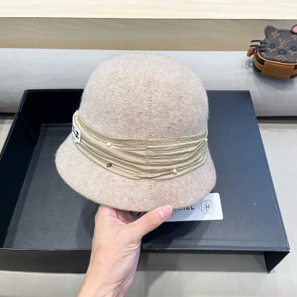 CHANEL BUCKET HAT IN BISQUE BEIGE WOOL BLEND 426246