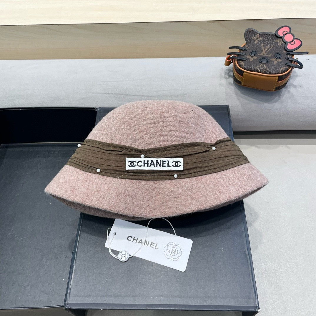 CHANEL BUCKET HAT IN ROSY BROWN WOOL BLEND 426248