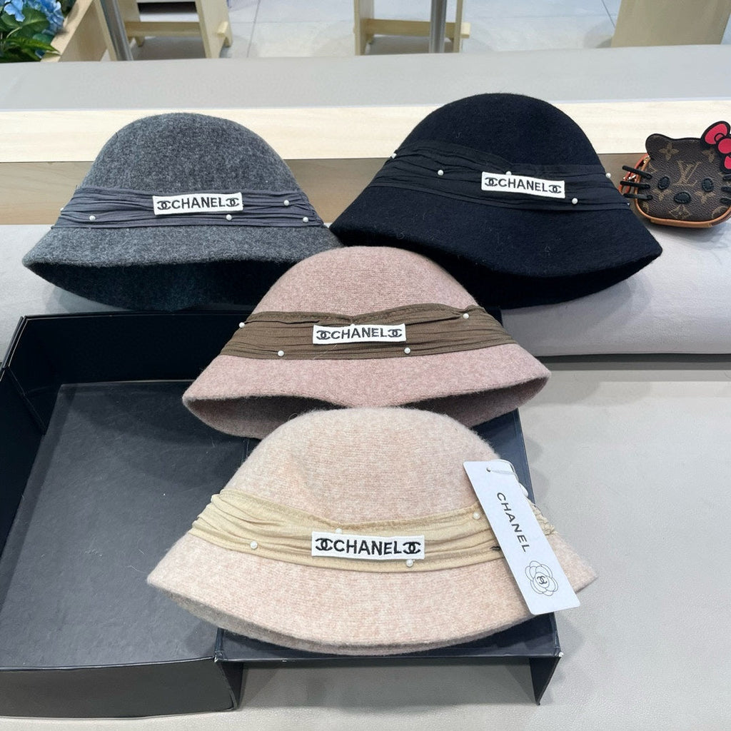 CHANEL BUCKET HAT IN ROSY BROWN WOOL BLEND 426248