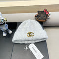 CHANEL BEANIE HAT IN CLOUD GRAY WOOL 430081