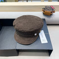 CHANEL NEWSBOY CAP IN WALNUT BROWN SUEDE 429939