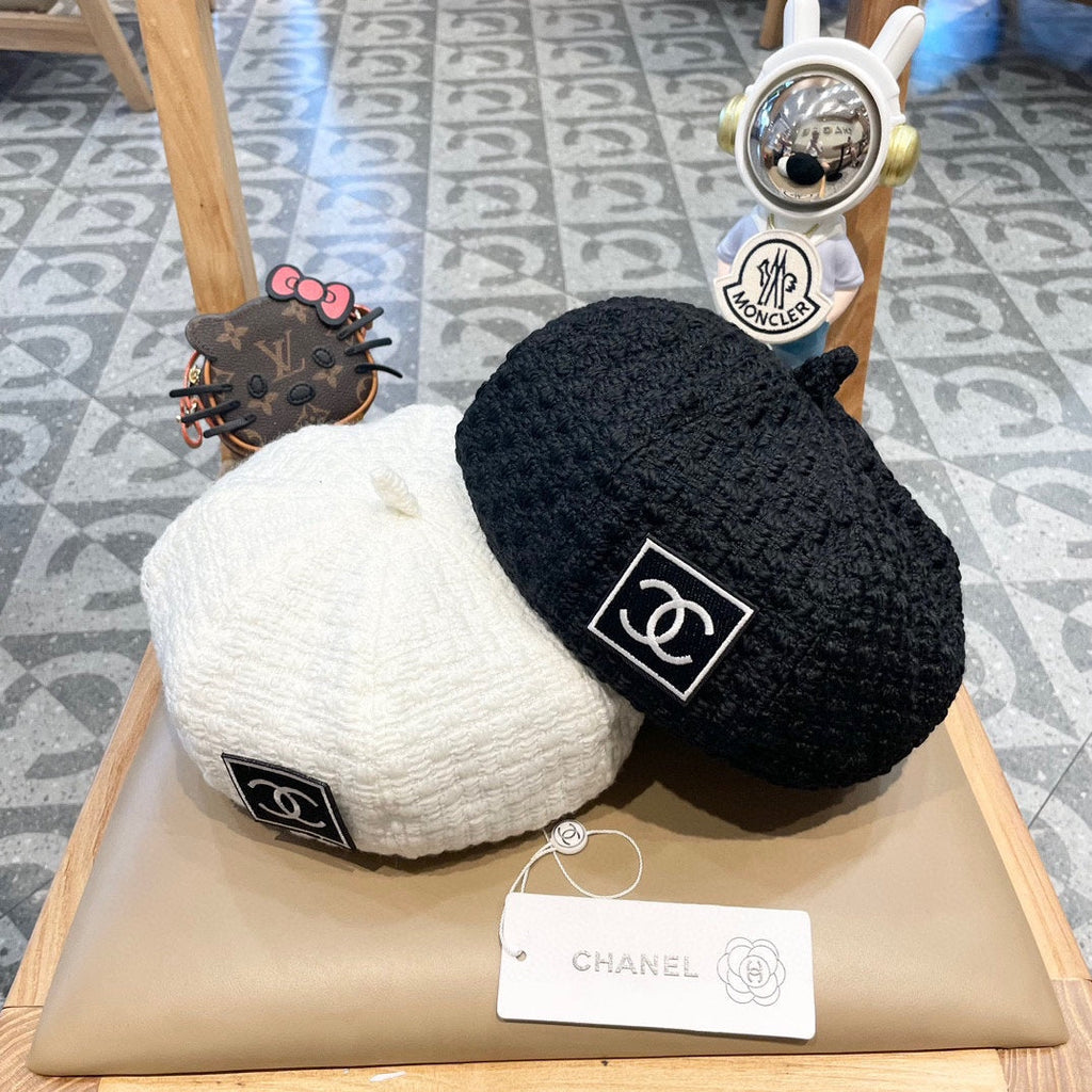 CHANEL BERET HAT BLACK 431752
