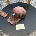 CELINE BASEBALL CAP MODEL 650511 IN BROWN TO PINK OMBRE COTTON