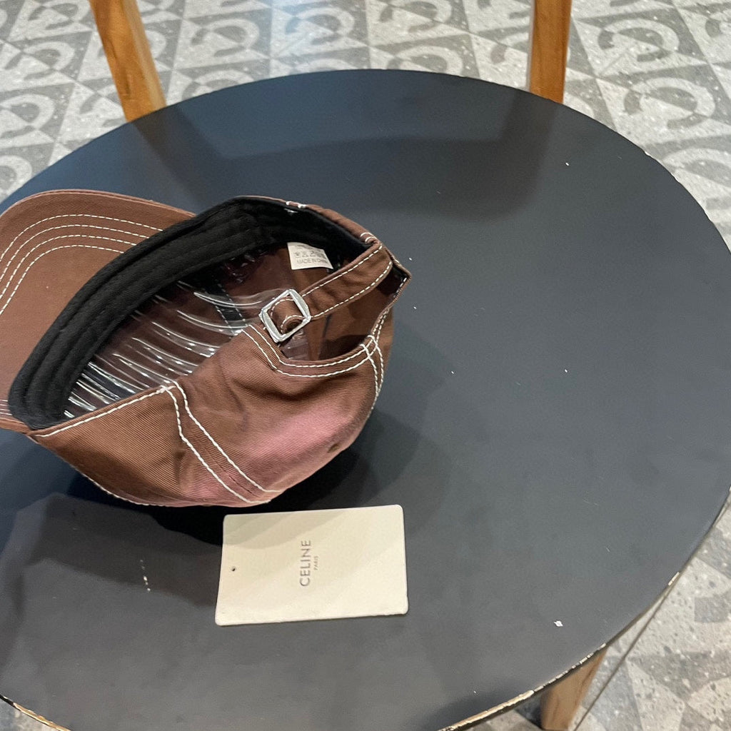 CELINE BASEBALL CAP MODEL 650511 IN BROWN TO PINK OMBRE COTTON