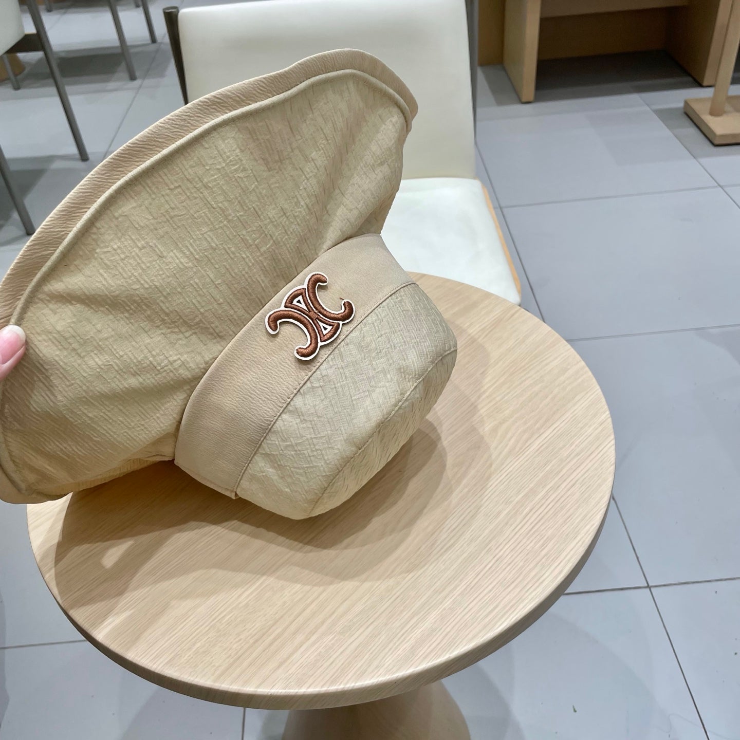 CELINE BUCKET HAT MODEL 650698 IN BEIGE FABRIC