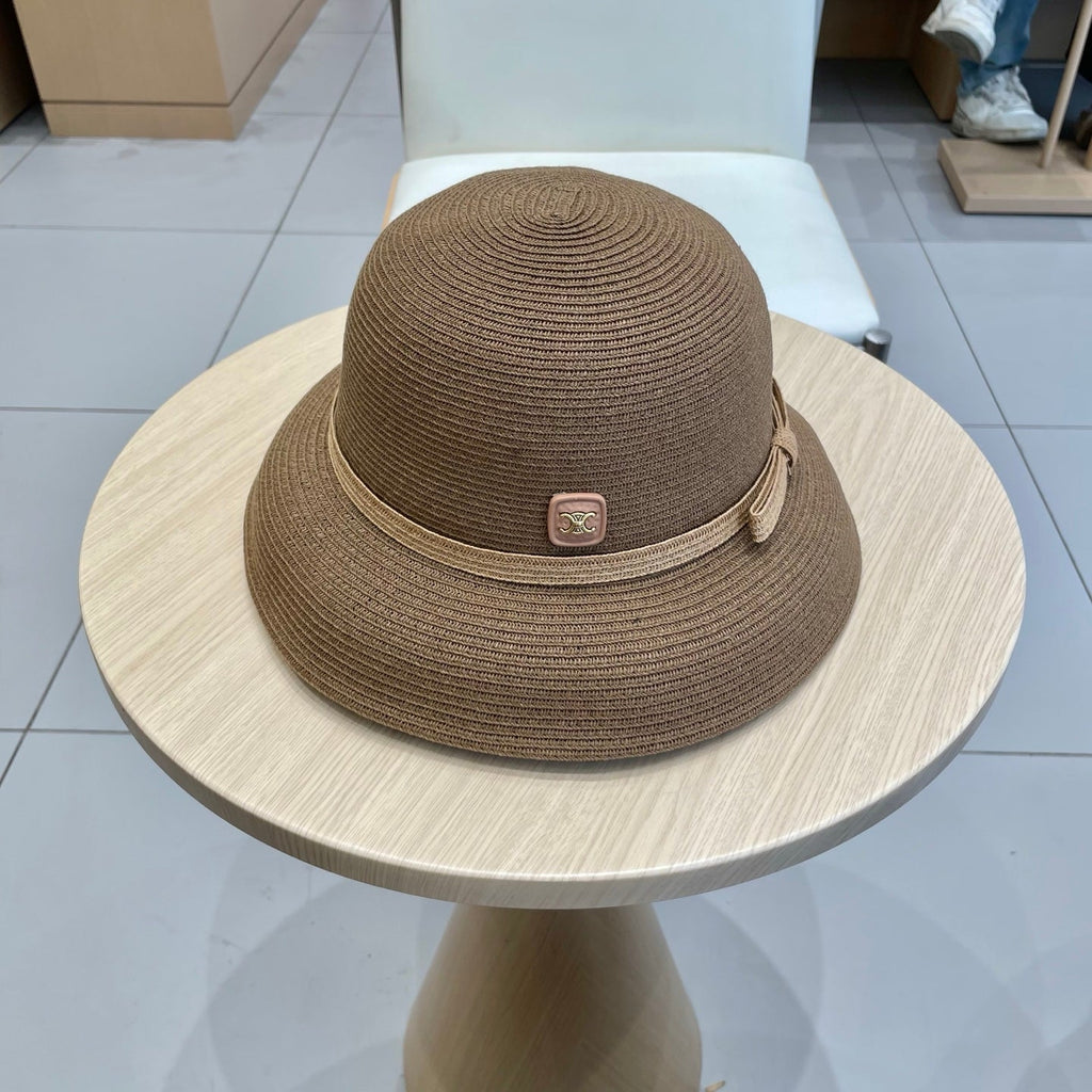 CELINE BUKET HAT MODEL 650559 IN BROWN SPRAY FABRIC
